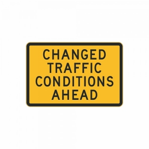 Changed Traffic Conditions Ahead 900 x 600mm 3M Class 1 SST1-23A Swing Sign