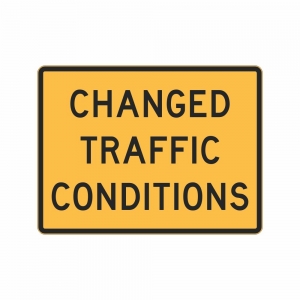Changed Traffic Conditions Ahead 1200 x 900mm 3M Class 1 SST1-23B Swing Sign