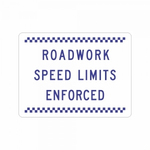 RoadWork (Speed Limits Enforced)  1200 x 900mm 3M Class 1 SST4-211B Swing Sign