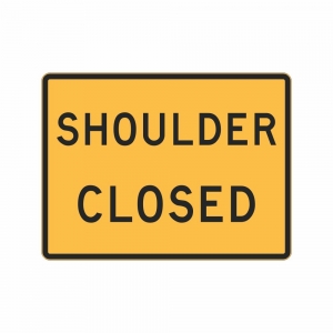 Shoulder Closed 1200 x 900mm  Swing Sign Yellow 3M Class 1