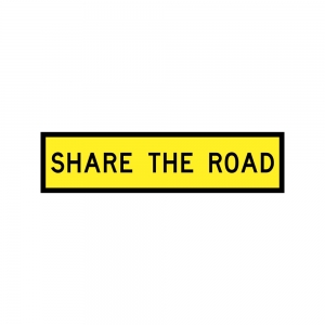 Share The Road 1200 x 300mm Corflute Yellow CL1W TC2294_2