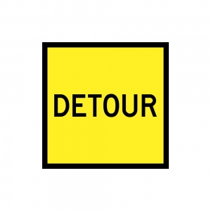 Detour (Text) 600 x 600mm Corflute Class 1W