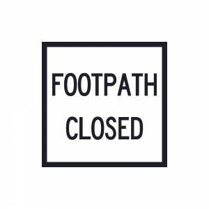 Footpath Closed (White Reflective) 600 x 600mm Aluminium Class 1W TC2217