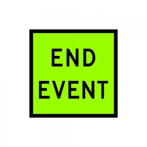 End Event 600 x 600mm Corflute Fluoro Lime Green C1X ETM03_1