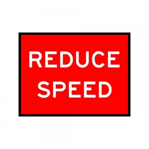 REDUCE SPEED 1200 x 900mm (White/Red) Class 1 Boxed Edge G9-9