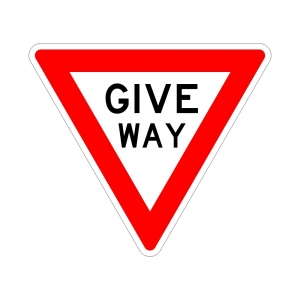 Give Way Sign 750mm Triangle Aluminium C1W R1-2A TD1
